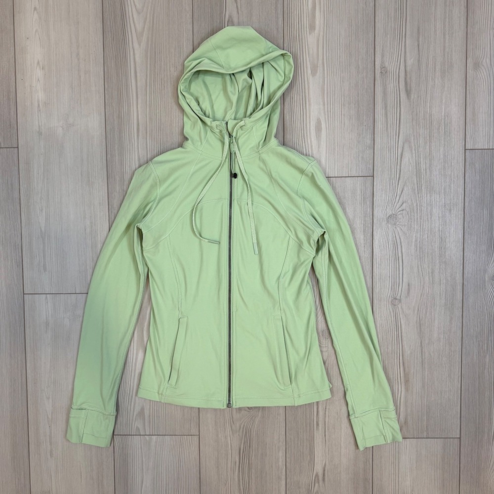 Lululemon Hooded Define Jacket Nulu Light Green Size 8 Full Zip Yoga Hoodie